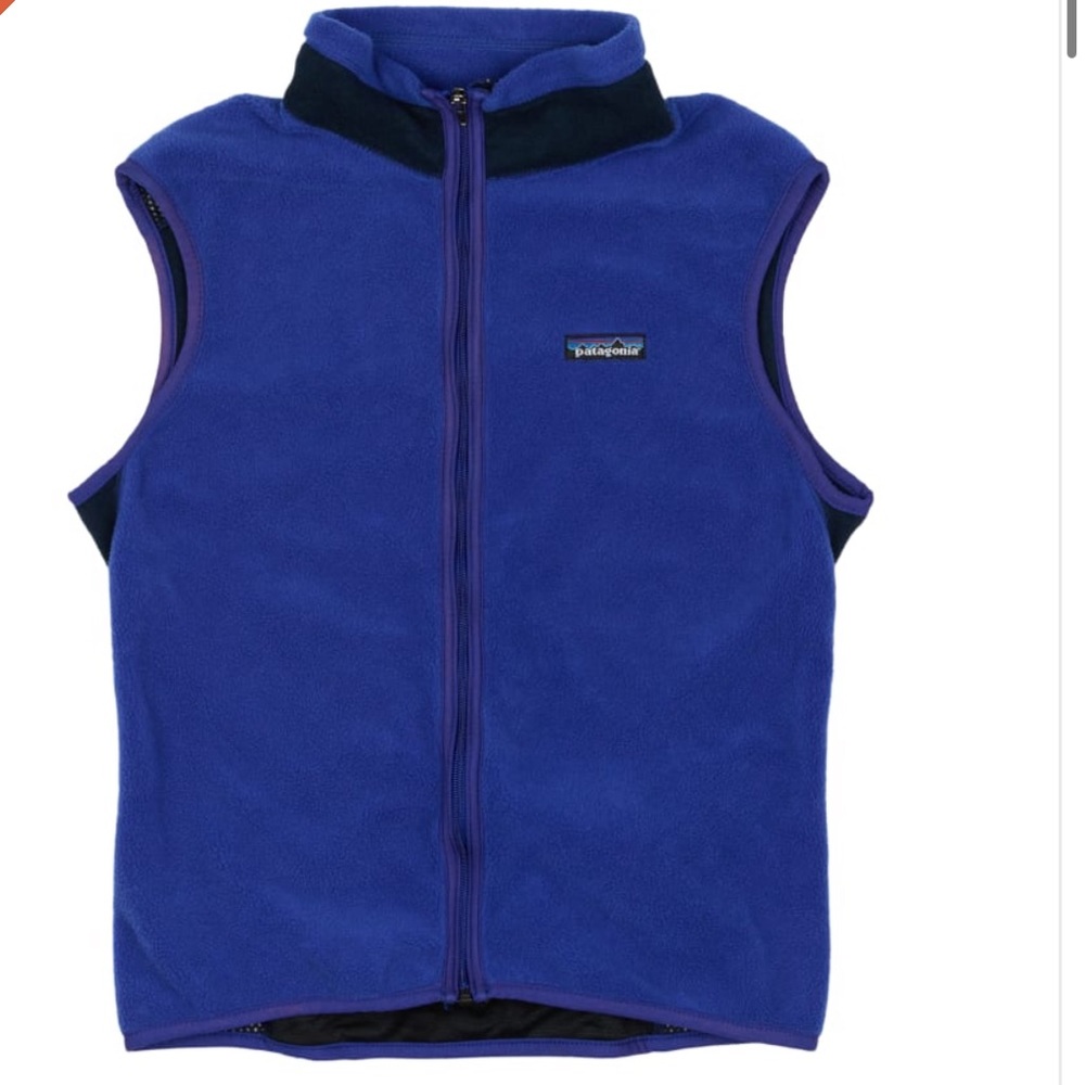 Vintage Patagonia Large Flyer Vest Fleece Cobalt Night Sky Blue Mens Small